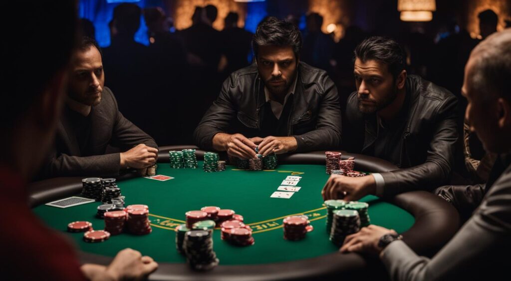 Canlı poker oynayan bir kişi